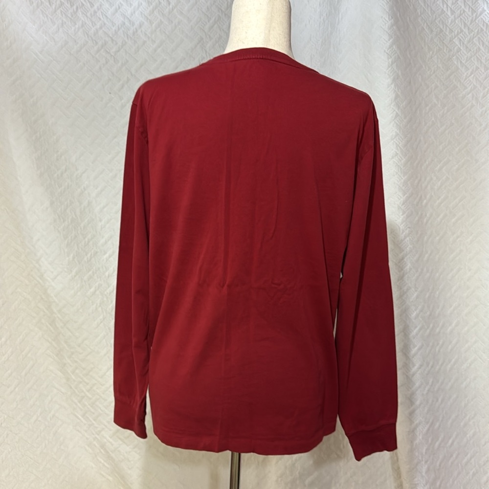 Polo Ralph Lauren Red Medium Long Sleeve V Neck Top - Picture 3 of 4